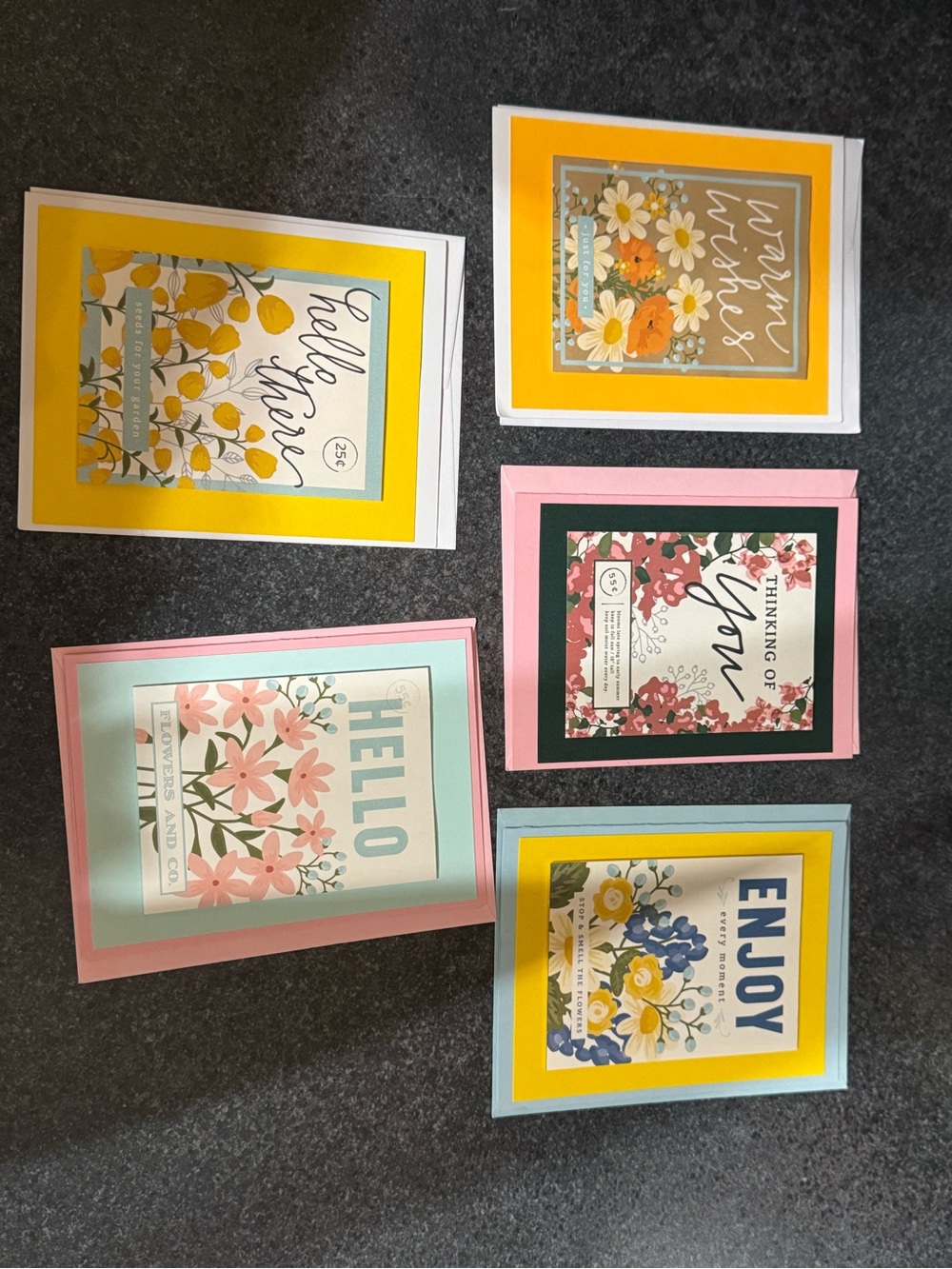 Flower seed packet inspired greeting cards
